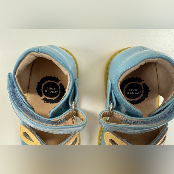 Livie & Luca “Petal” Classic Patent Leather Mary Jane in Daisy Blue - Picture 3 of 6